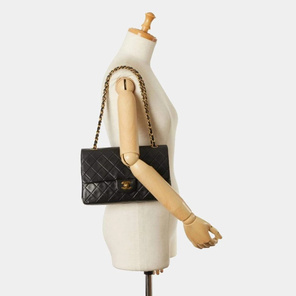 Chanel Chanel Black Leather Medium Classic Double Flap Shoulder Bag 2