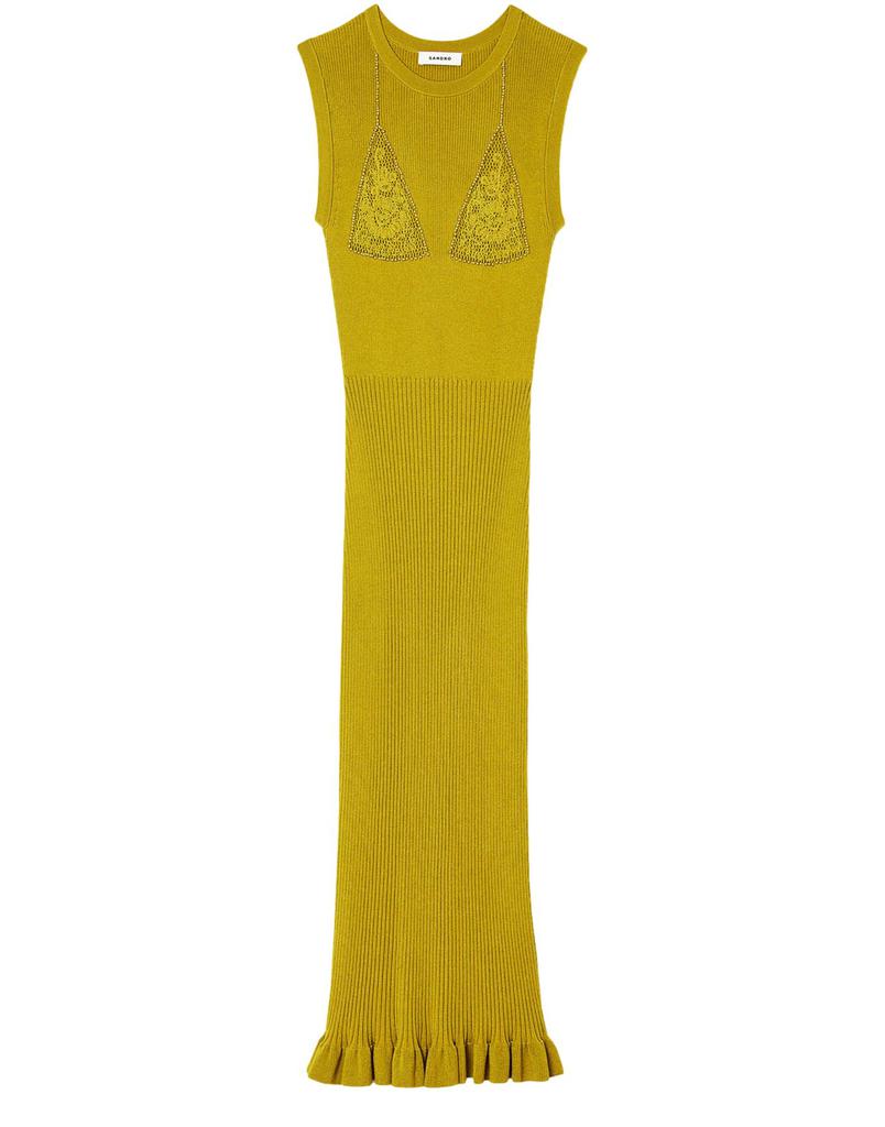 SANDRO Knit midi dress
