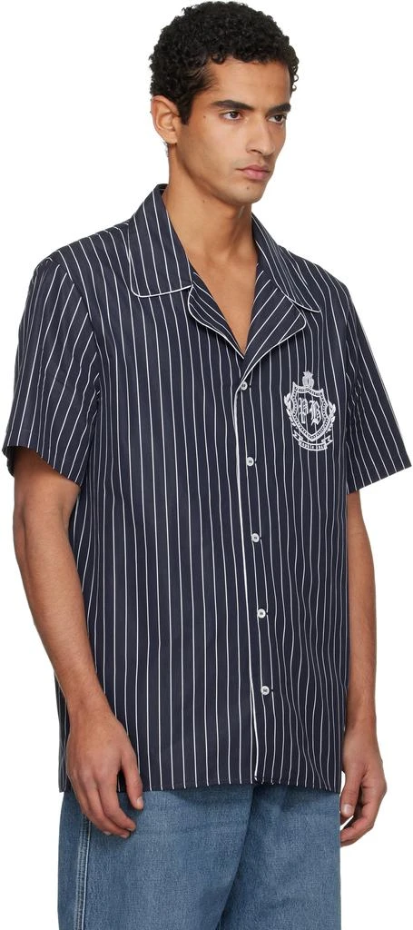 Balmain Navy Striped Poplin Pyjama Shirt 2