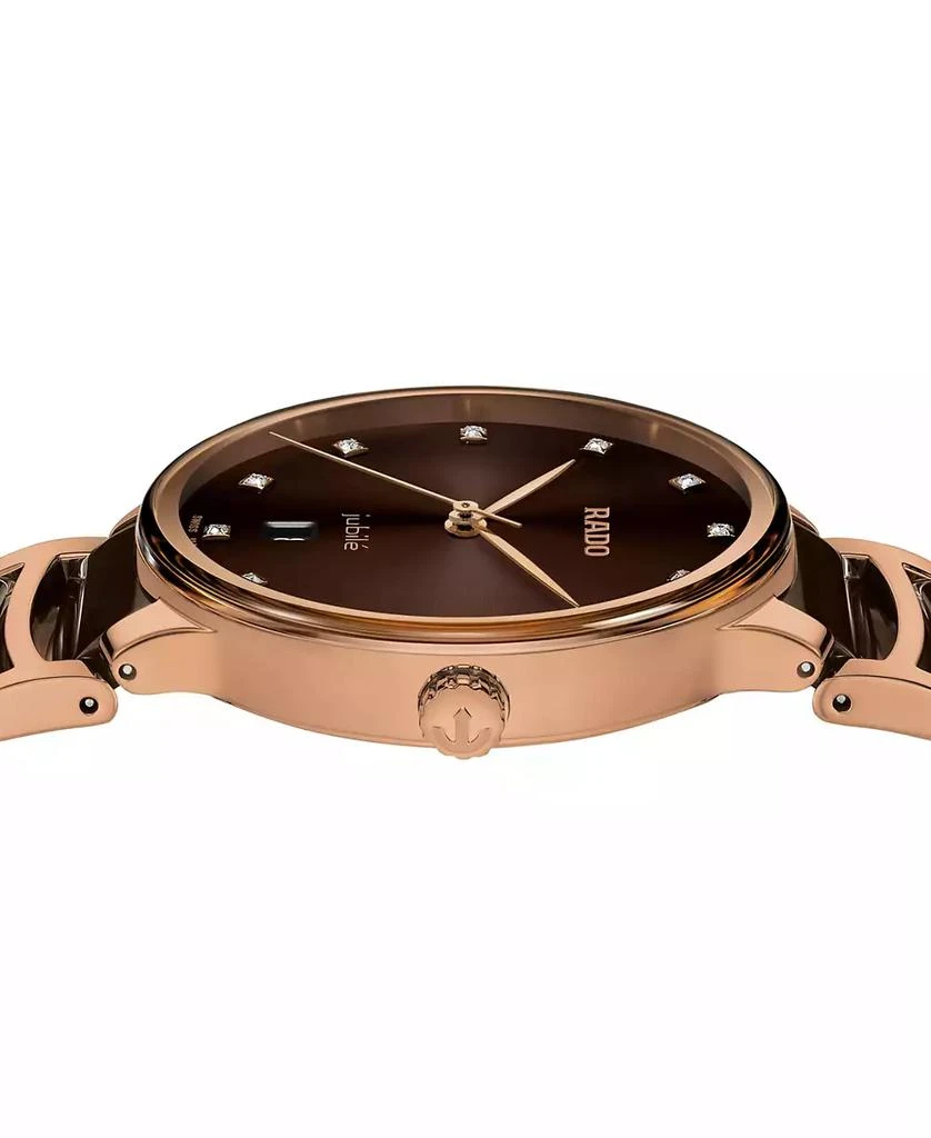 Rado Unisex Swiss Centrix Diamond (1/10 ct. t.w.) Brown Ceramic & Rose Gold PVD Bracelet Watch 40mm 2