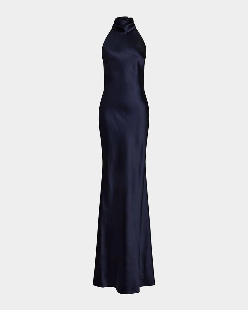 Ralph Lauren Chilton Stretch Satin Evening Dress 1