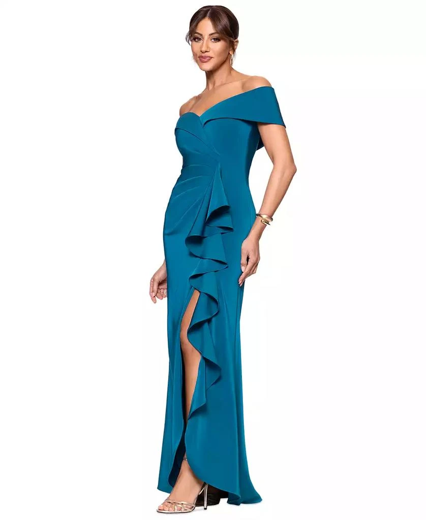 XSCAPE Women's Faile Satin Off-The-Shoulder Gown 2