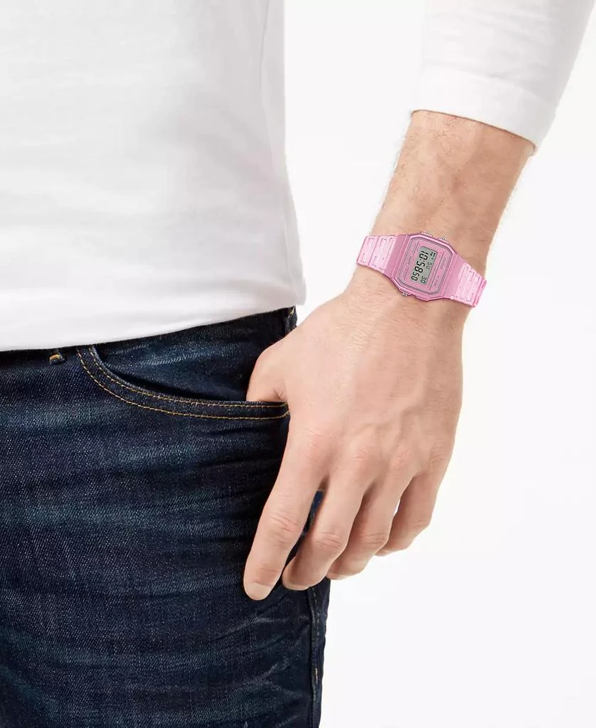 Casio Unisex Digital Pink Jelly Strap Watch 35.2mm 2