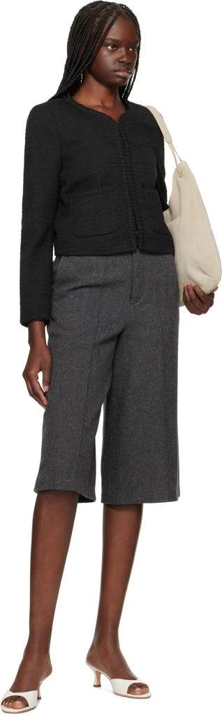 Rag & Bone Black Cheyenne Whipstitch-Trimmed Tweed Lady Jacket 4
