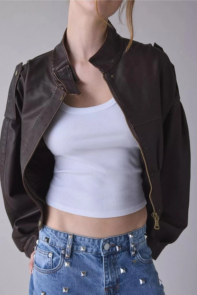 Lioness Lioness Gigi Belted Faux Leather Bomber Jacket 3
