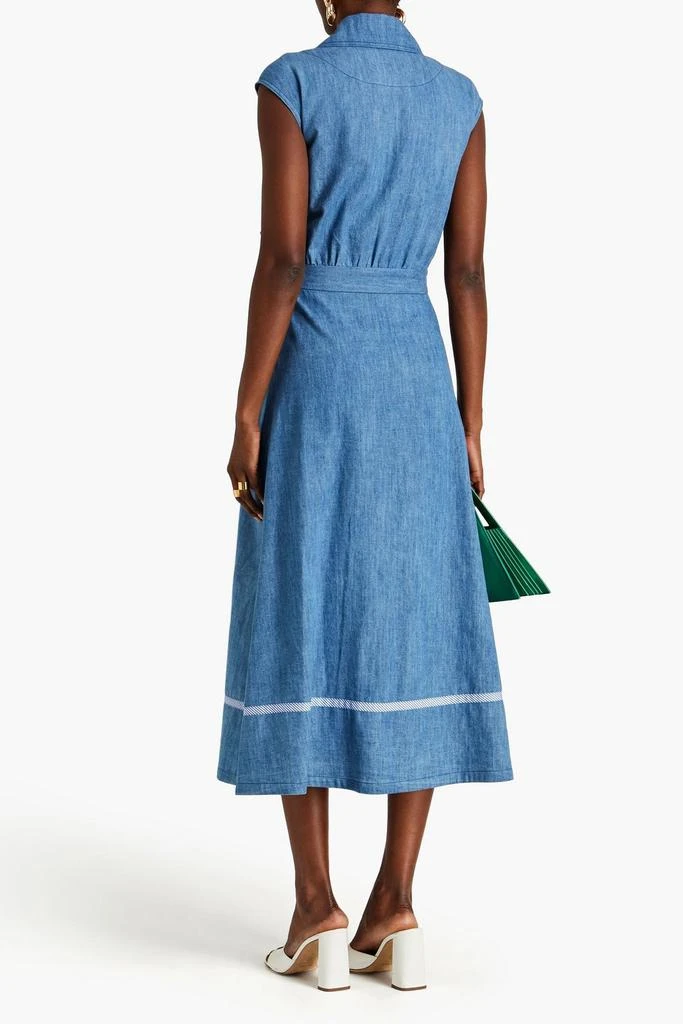 Boutique Moschino Belted denim midi dress 3