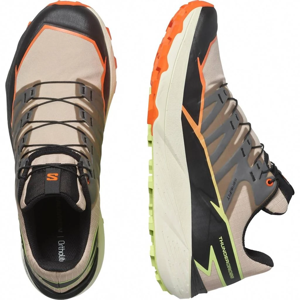 NEW SALOMON men\'s thundercross trail running shoes in black/quiet shade/neon fla Men main image 4