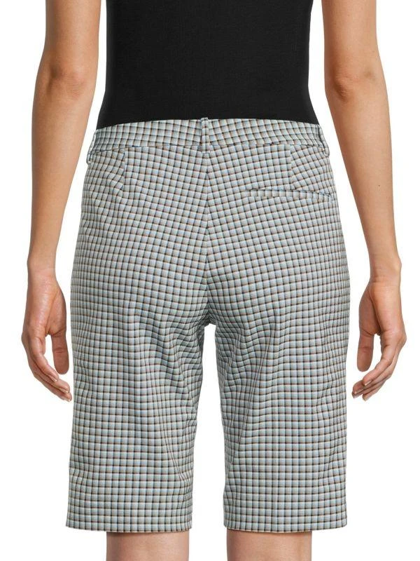 Theory Treeca Checked Flat Front Shorts 2