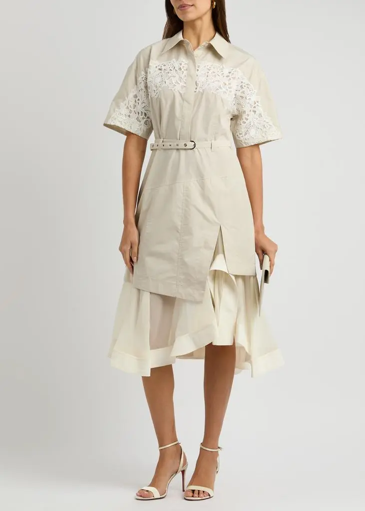 3.1 Phillip Lim Belted cotton-blend midi shirt dress 4