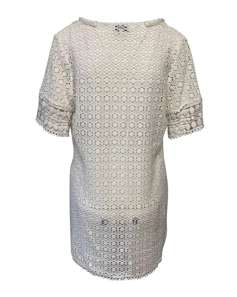 MIGUELINA Cocktail Lace Dress in White Cotton