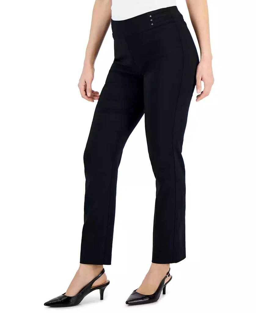 JM Collection Petite Studded-Rivet Straight-Leg Pants, Petite & Petite Short, Created for Macy's 3