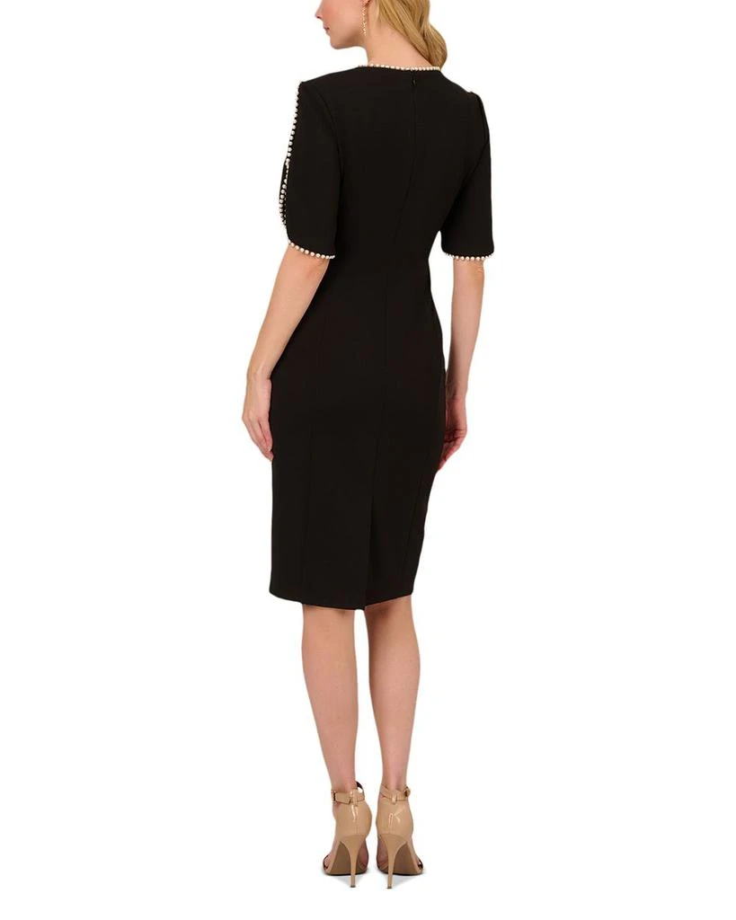 Adrianna Papell Pearl Trim Crepe Midi Dress 3