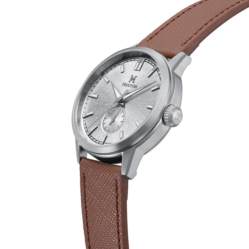 Heritor Automatic Argento Leather-Band Watch 2