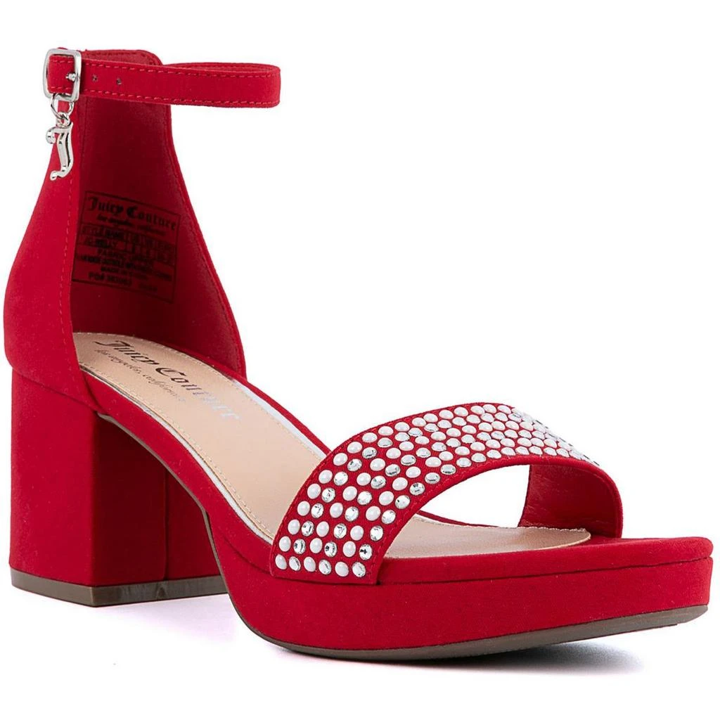 Juicy Couture Nelly Womens Ankle Strap Open Toe Block Heel 14