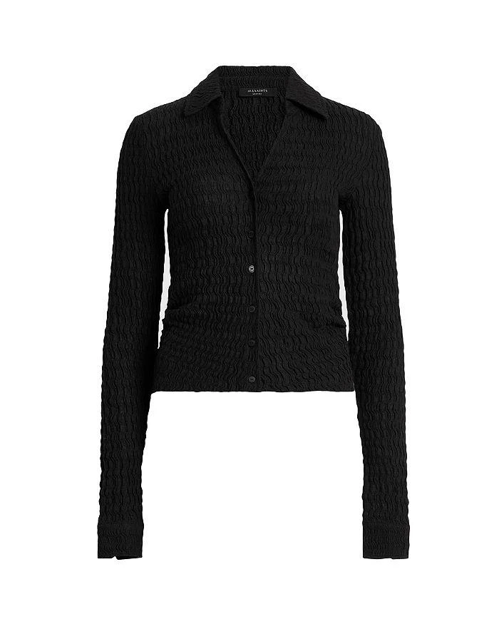 ALL SAINTS Connie Textured Weave Button Up Shirt 5