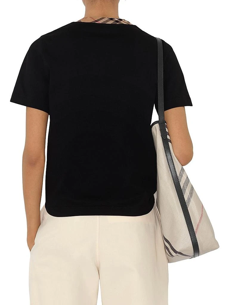 Burberry Check-Trimmed Cotton T-Shirt 5