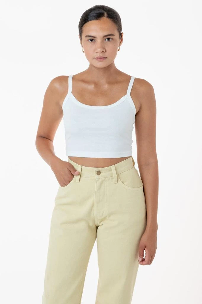 Los Angeles Apparel 43016 - Baby Rib Spaghetti Crop Tank 6