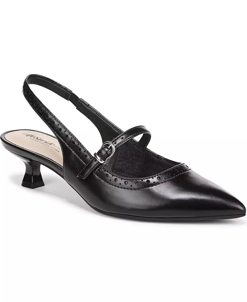 LifeStride Women's Marilyn Pointed Toe Kitten Heel Slingback Pumps 1