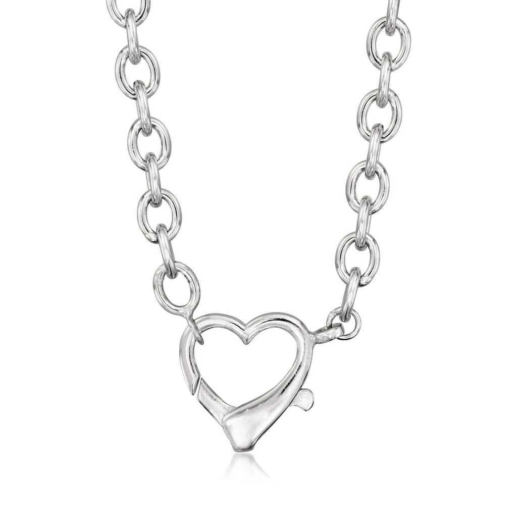 Ross-Simons Sterling Silver Oversized Heart Lobster Clasp Necklace 1