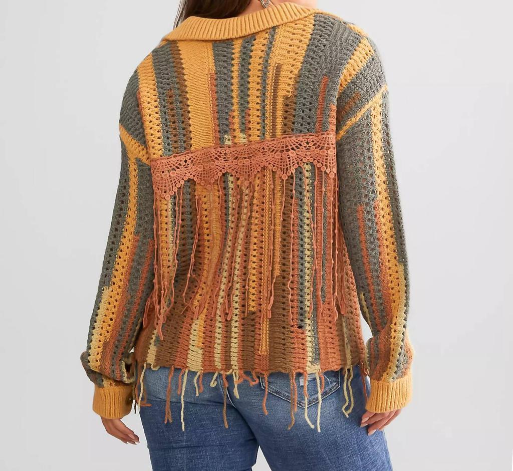 Miss Me Miss Me - Crochet Fringe open Cardigan