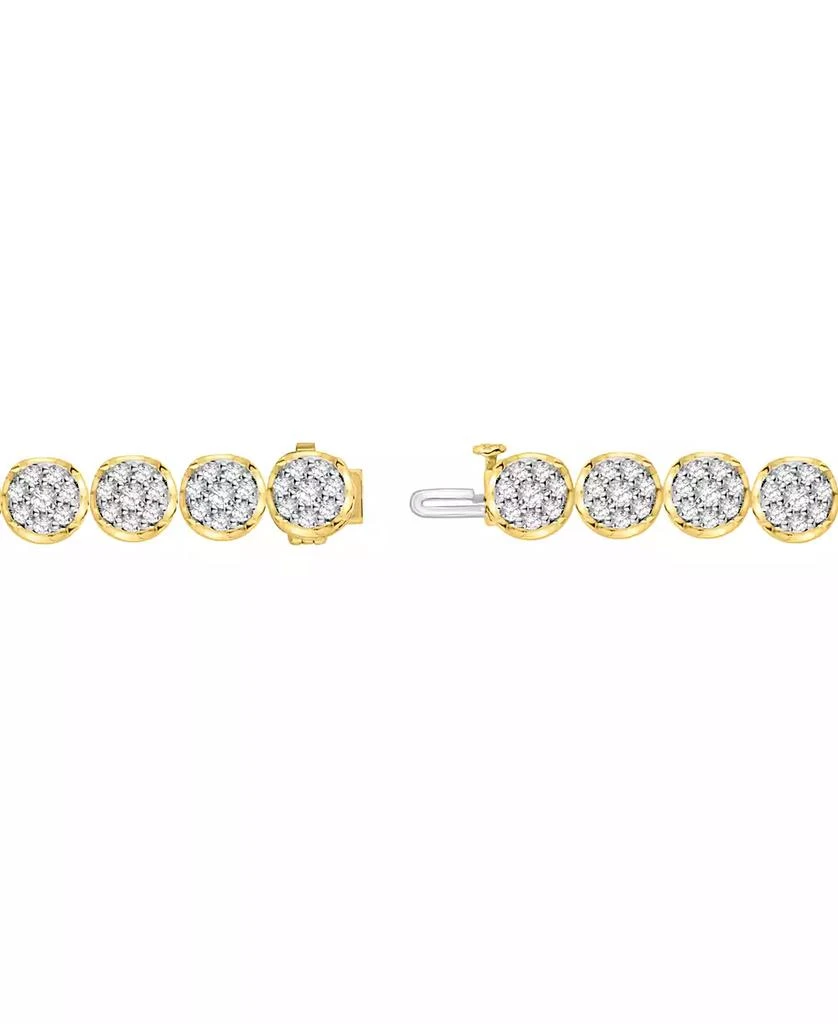 Macy
s Men
s Diamond Cluster Link Tennis Bracelet (5 ct. t.w.) in 10k Gold 2