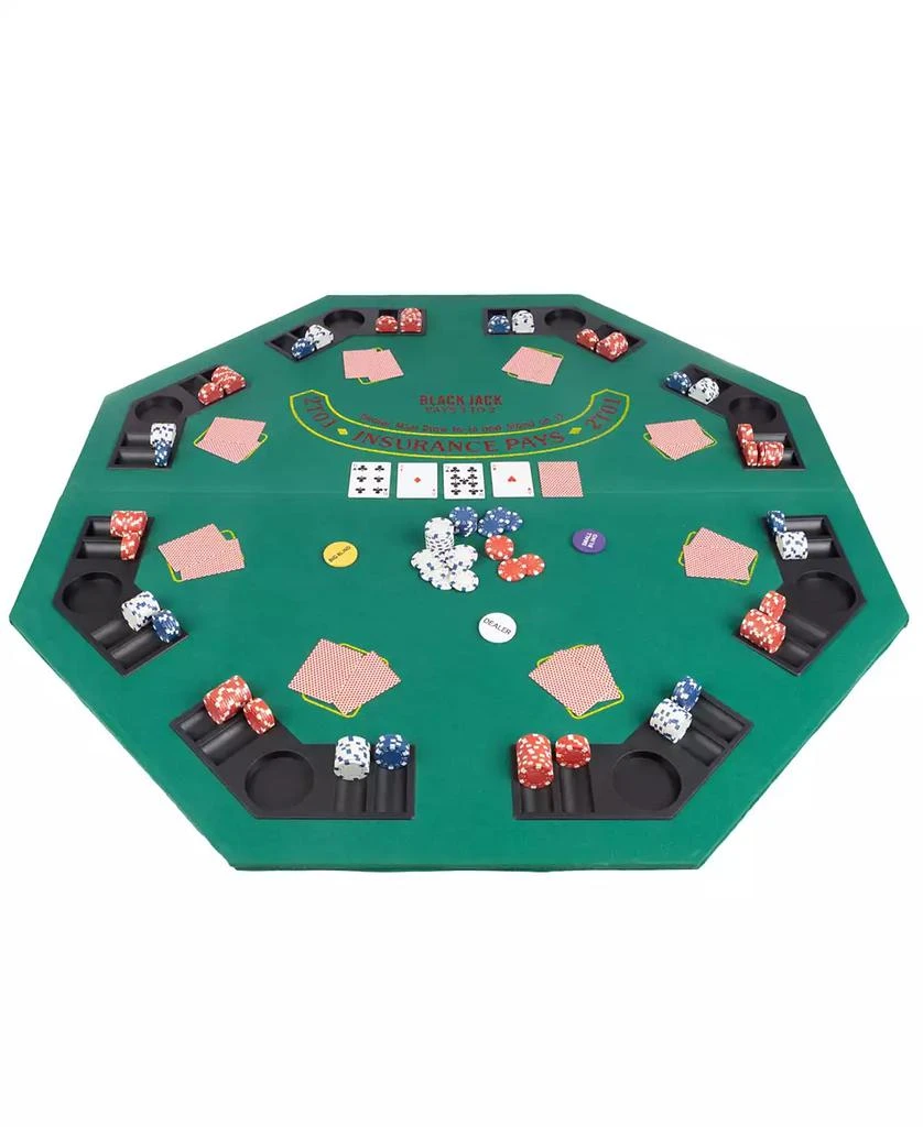 Trademark Global Trademark Poker Solid Wood 2-Fold Poker, Blackjack Tabletop 6