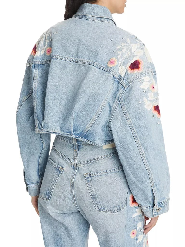 Citizens of Humanity Lena Floral Embroidered Crop Denim Jacket 5