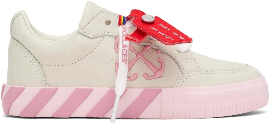 Off-White Kids Off-White & Pink Low Vulcanized Full Leather Sneakers 1