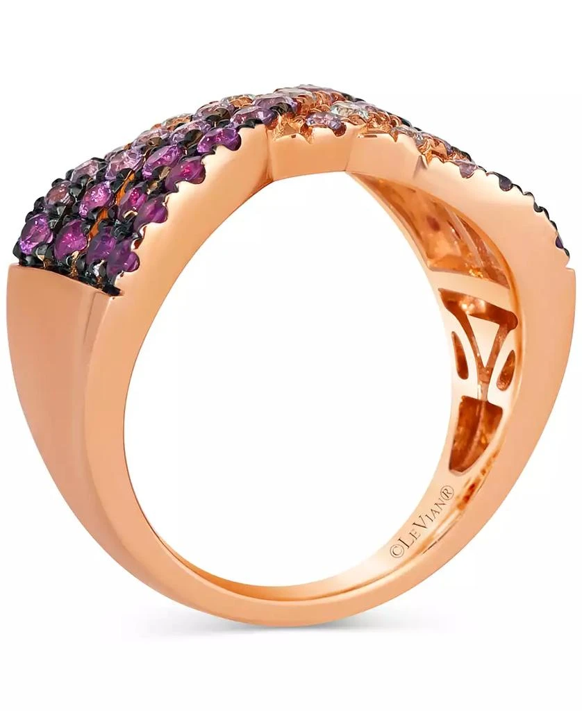 Le Vian Ombré® Pink Sapphire Ombre (1-1/6 ct. t.w.) 
 White Sapphire (1/8 ct. t.w.) Multirow Crossover Ring in 14k Rose Gold 2