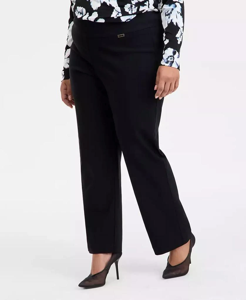 INC International Plus Size Mid-Rise Pull-On Straight-Leg Pants, Created for Macy's 3
