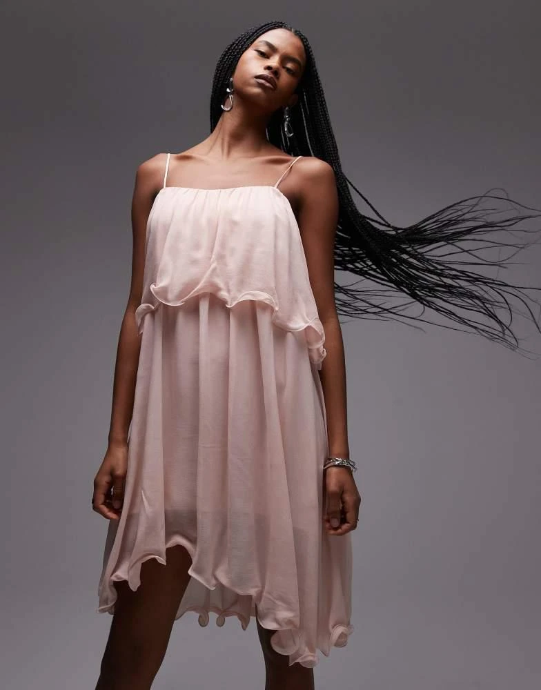 & Other Stories floaty chiffon strappy mini dress with asymetric hem in  pink  On Sale Now with Up to 75% Off | Discover Exclusive Deals & Savings  at BeyondStyle  Authentic