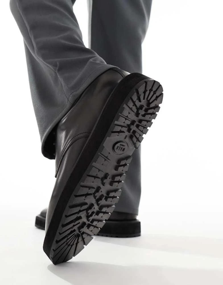 WALK LONDON Walk London Ace Derby in black smooth leather 3