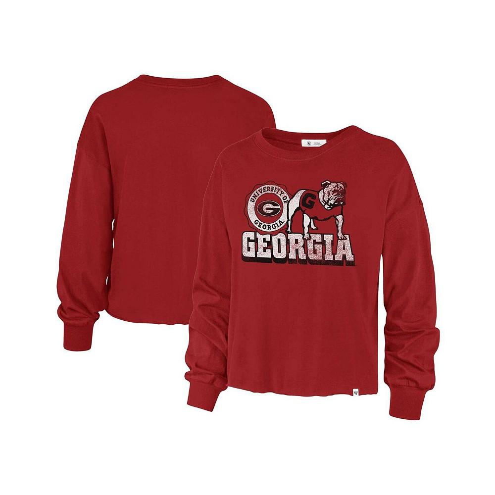 '47 Brand Women's Red Distressed Georgia Bulldogs Bottom Line Parkway Long Sleeve T-shirt