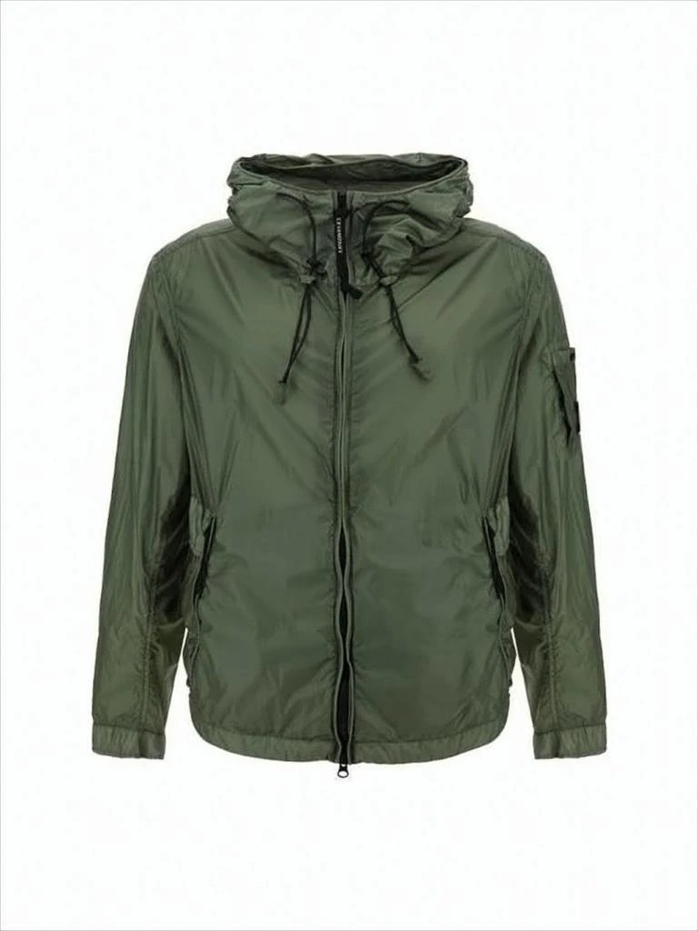 C.P. Company Hooded Padded Jacket With Adjustable Drawstrings And Lens Detail