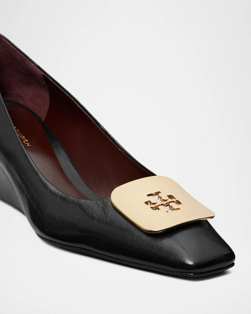Tory Burch Georgia Leather Buckle Wedge Pumps 3