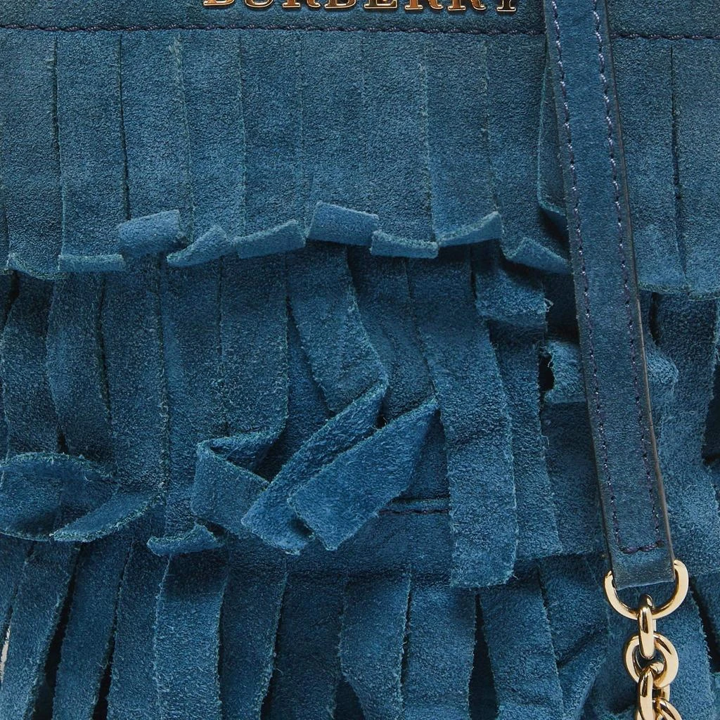 Burberry Burberry Blue Suede Mini Fringe Bucket Bag 5