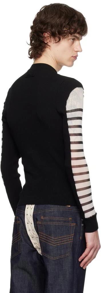 Jean Paul Gaultier White & Black 'The Bi-Material Marinière' Sweater 3