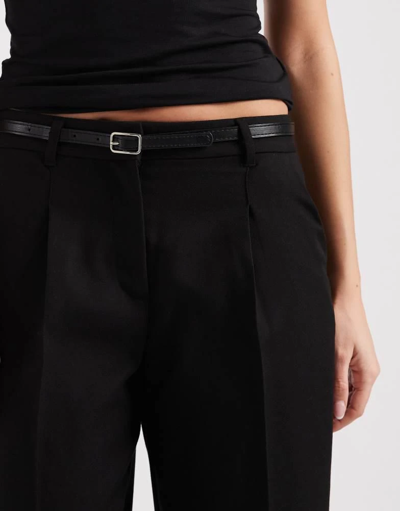 VERO MODA Vero Moda belted tailored barrel leg trousers in black 5