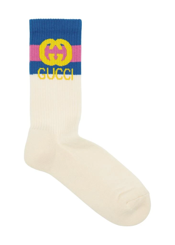 Gucci KIDS Logo cotton-blend socks 1