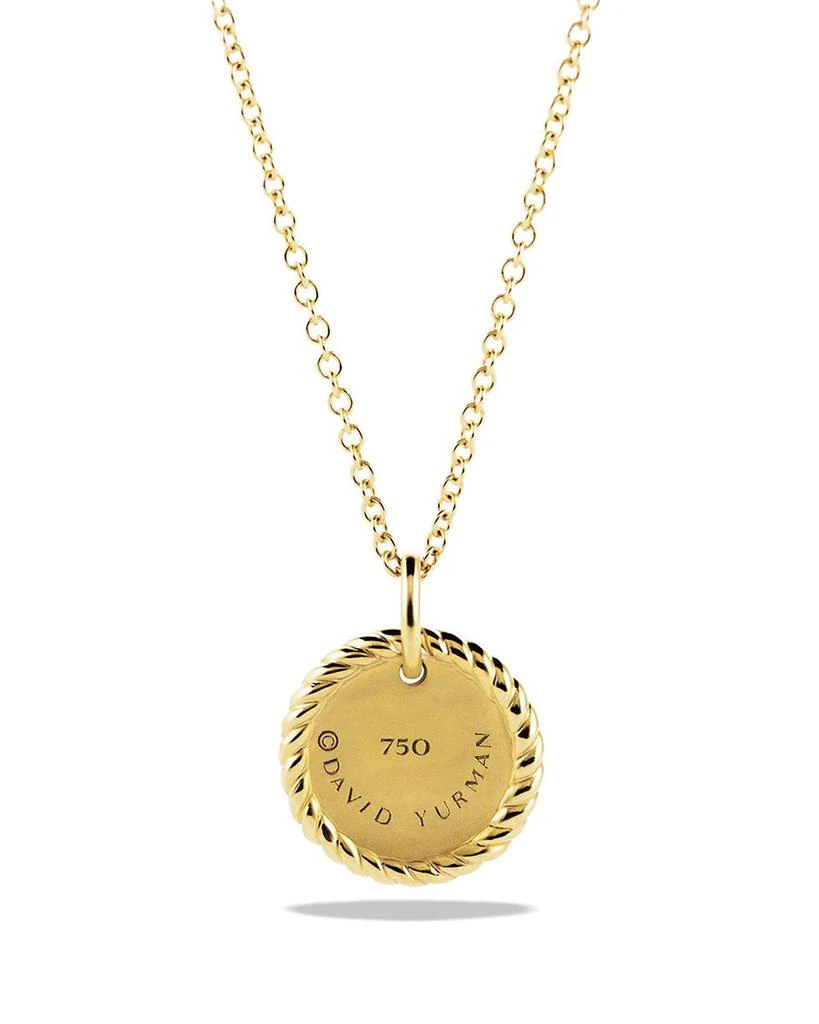 David Yurman Cable Collectibles Evil Eye Charm Necklace with Blue Sapphire and Diamonds in 18K Gold 3