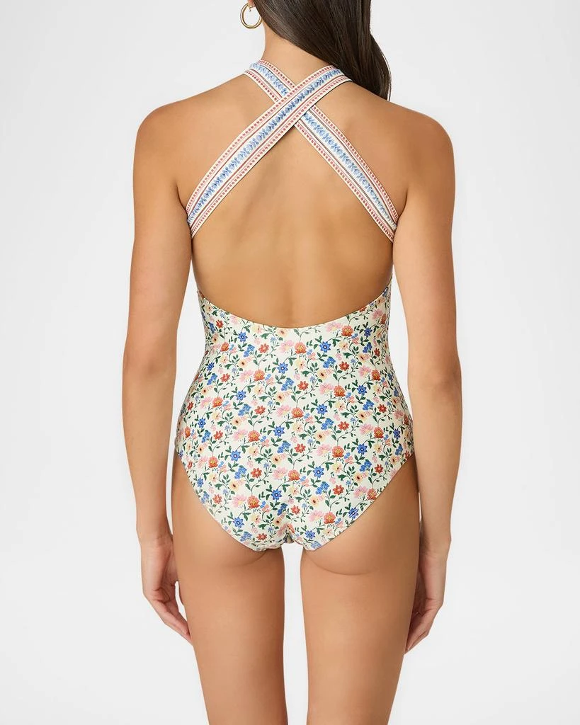 Shoshanna Floral High Neck One-Piece Swimsuit 3