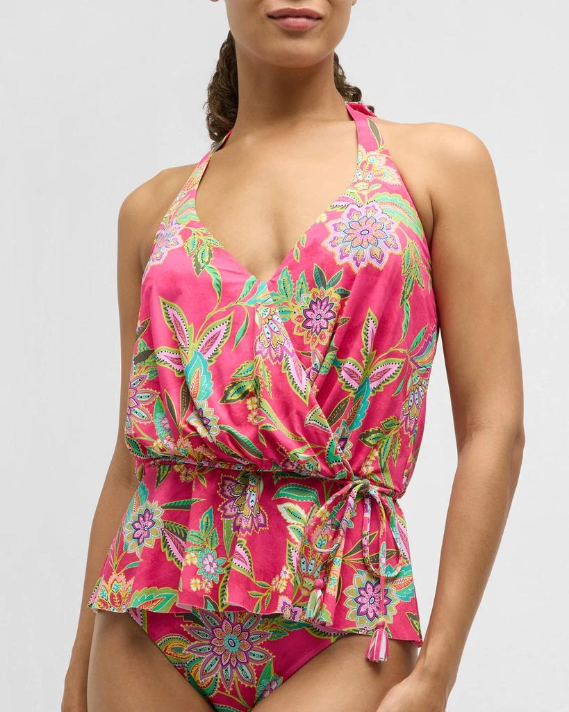 Johnny Was Flamingo Tankini Swim Top 3