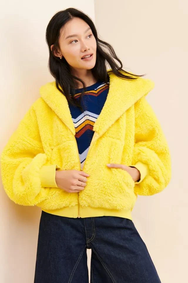 Selkie Selkie Sunshine Faux Fur Zip-Up Hoodie 1