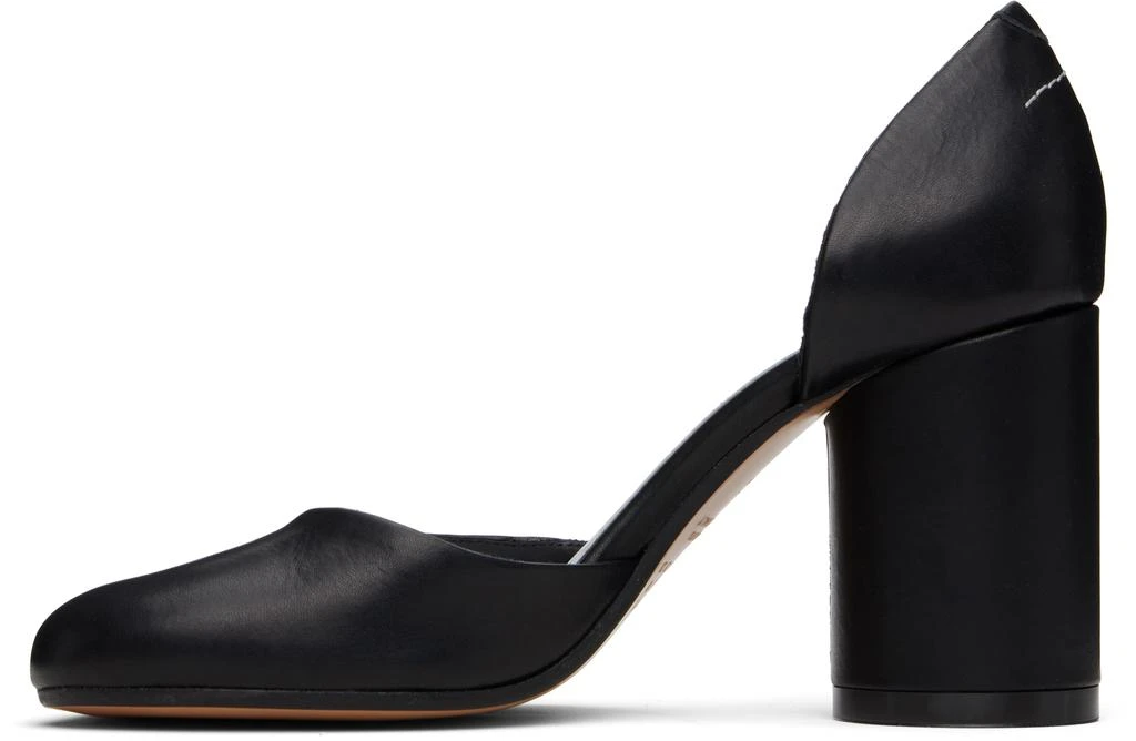 MM6 Black Shiny Vegetable Tanned Leather Court Heels 3