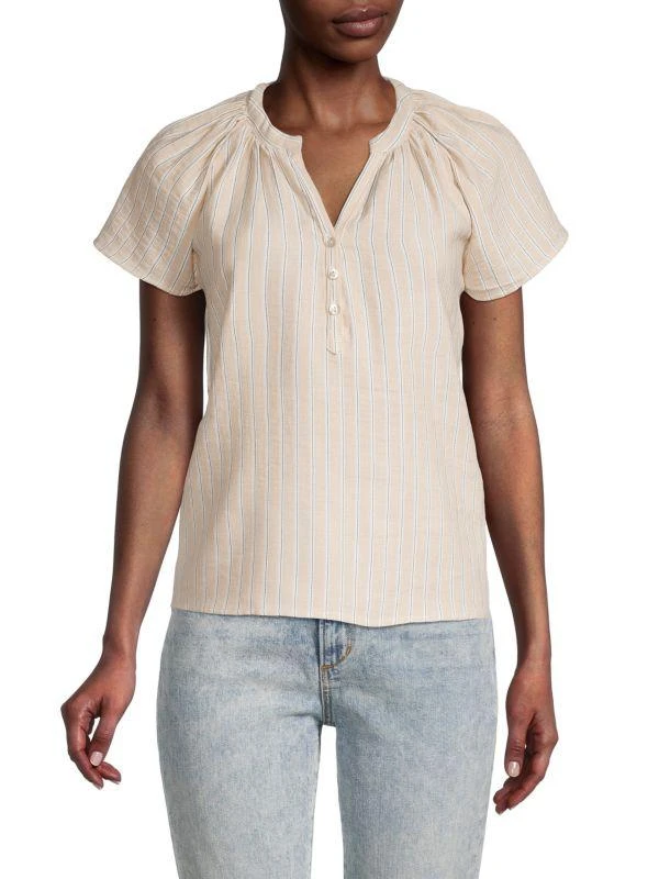 Heroes & Dreamers Striped Button Top 1