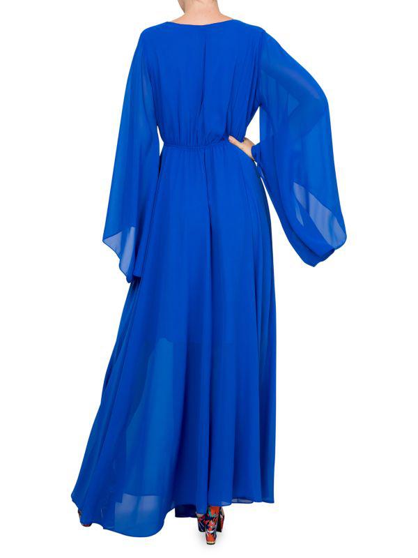 Meghan LA Sunset Surplice Chiffon Maxi Dress