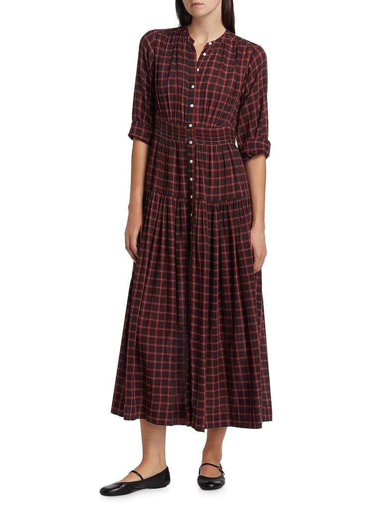 DÔEN Annika Plaid Cotton Midi-Dress 2