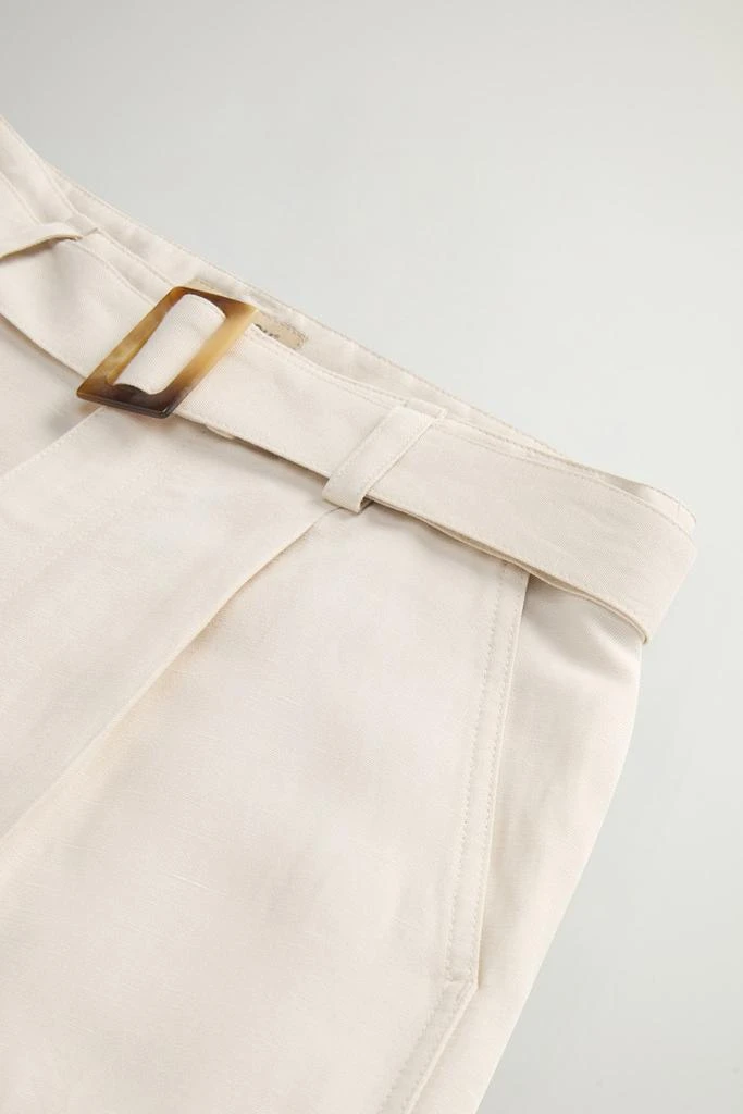 Woolrich Garment-Dyed Linen-Blend Bermuda Shorts - Women - Blue 6