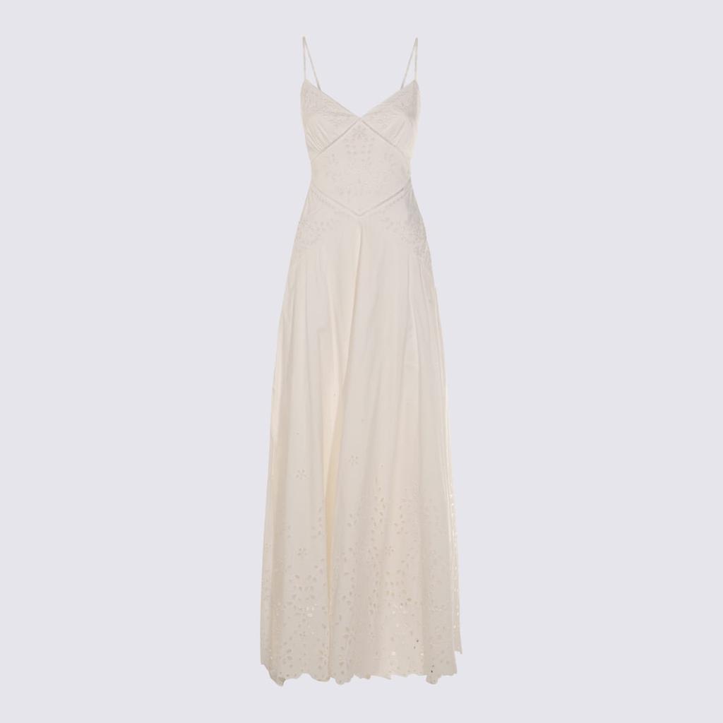 Self Portrait White Cotton Maxi Dress