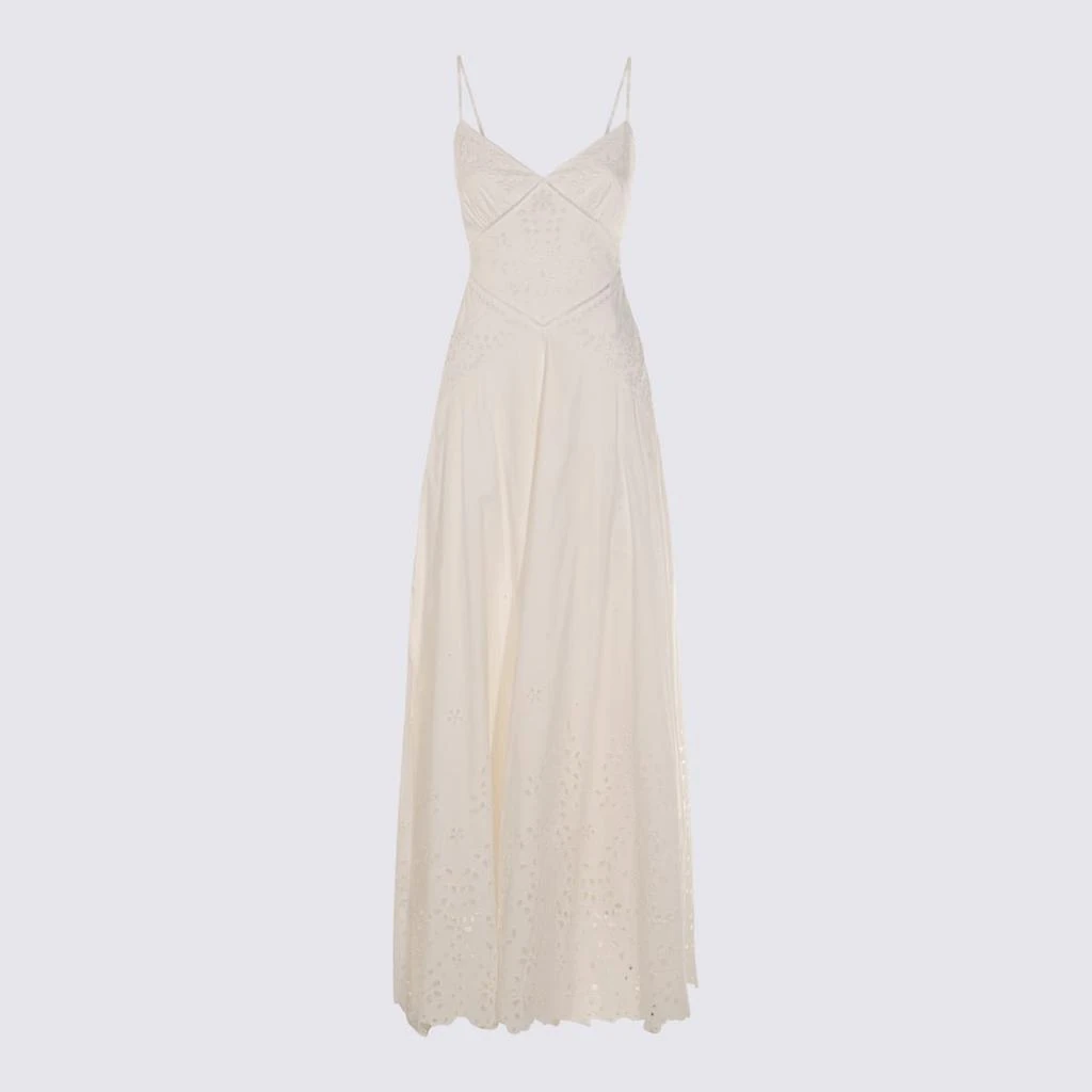 Self Portrait White Cotton Maxi Dress 1